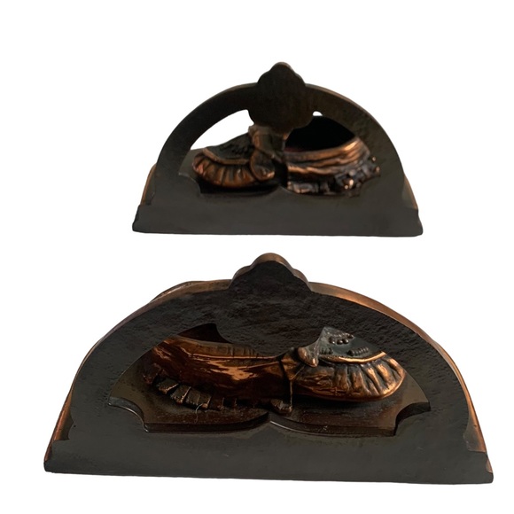 Vintage Bronze Baby Shoe Book Ends - Picture 5 of 7